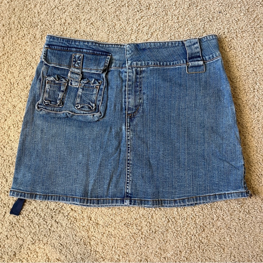 Vintage Y2k Bongo Authentic Short Skirt Women's Size 11 Buckle Jean Denim Mini